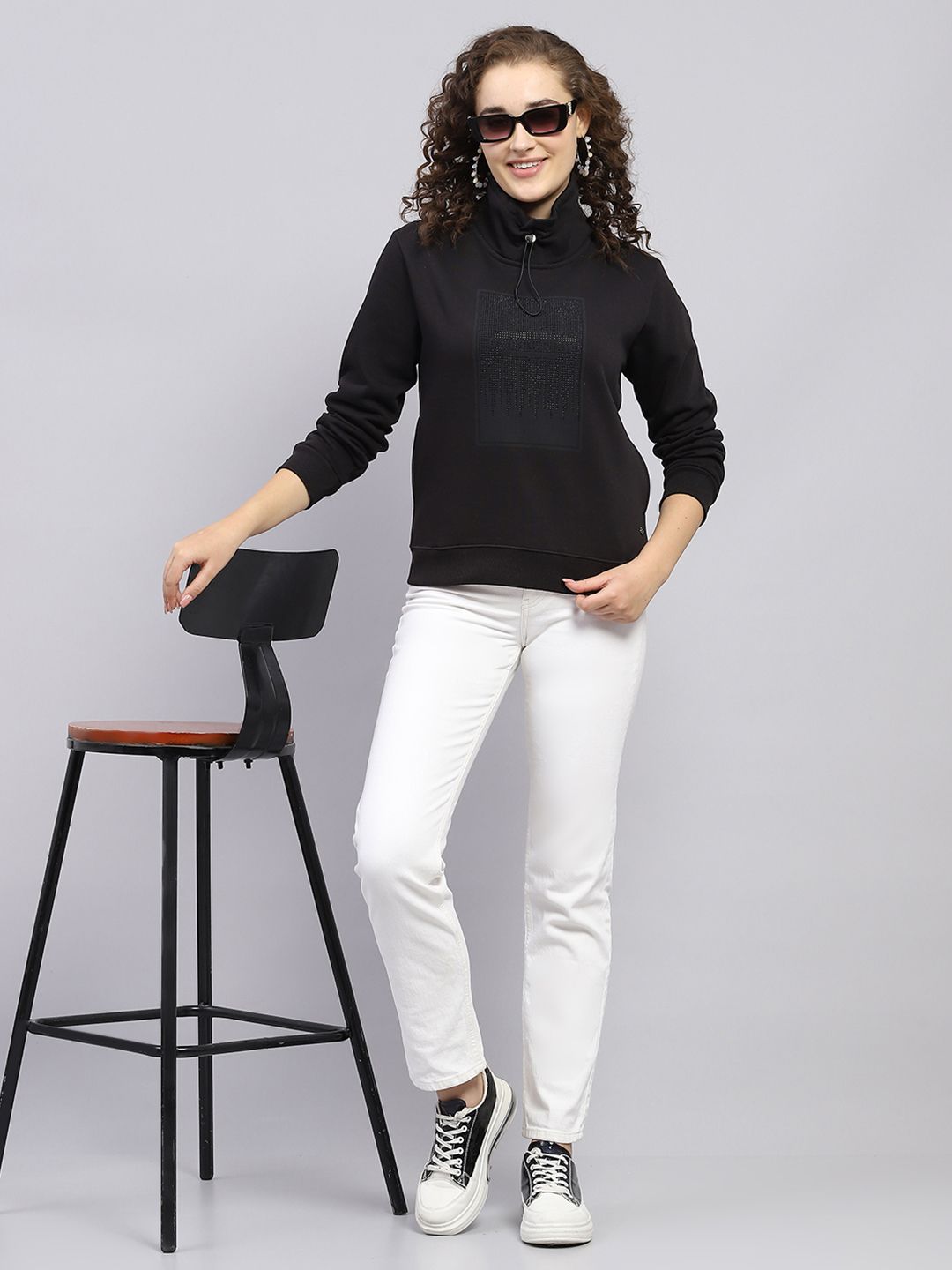 Monte Carlo High Neck Embellished Sweatshirt