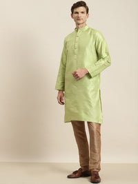 SOJANYA Kurta Belang Hijau Limau Lelaki dengan Jaket Churidar & Nehru