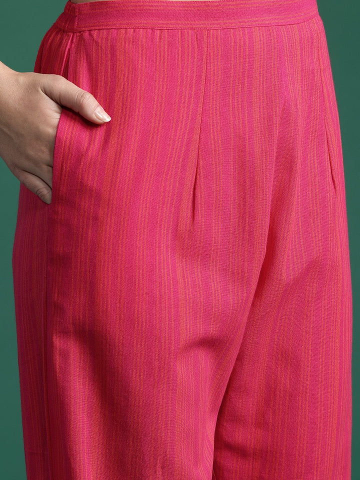 Indo Era Floral Embroidered Thread Work Pure Cotton Kurta with Trousers