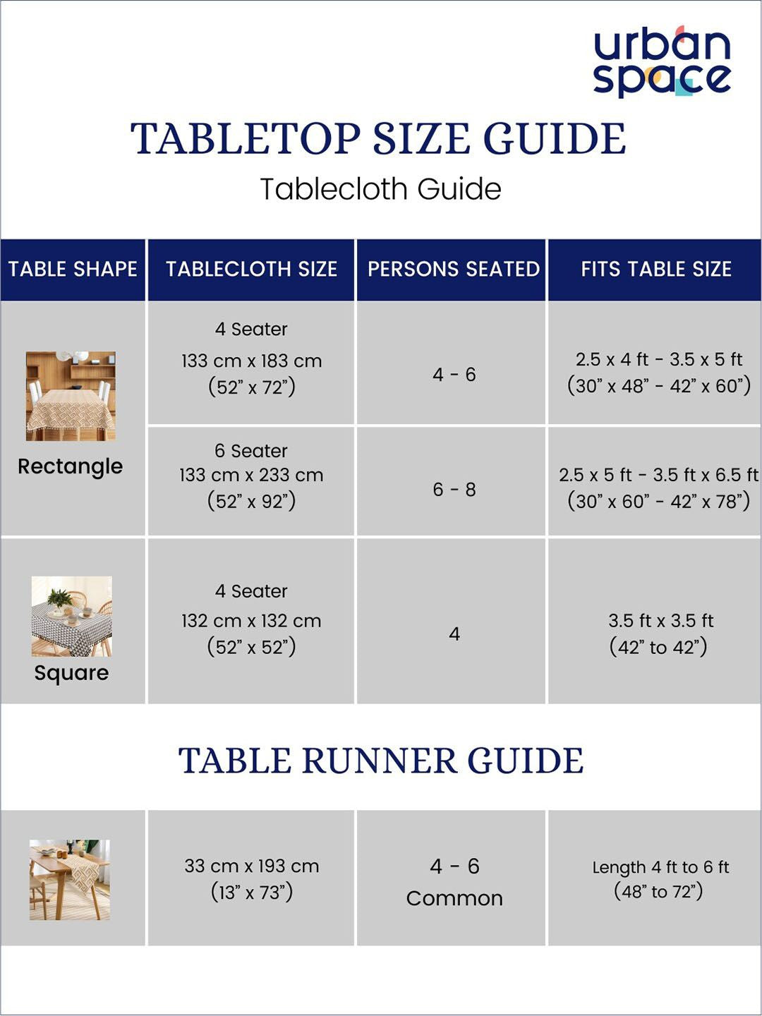 URBAN SPACE Yellow & White 4-Seater Geometric Printed Pure Cotton Square Table Cover