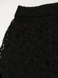 SASSAFRAS Black Lace Design A-Line Skirt