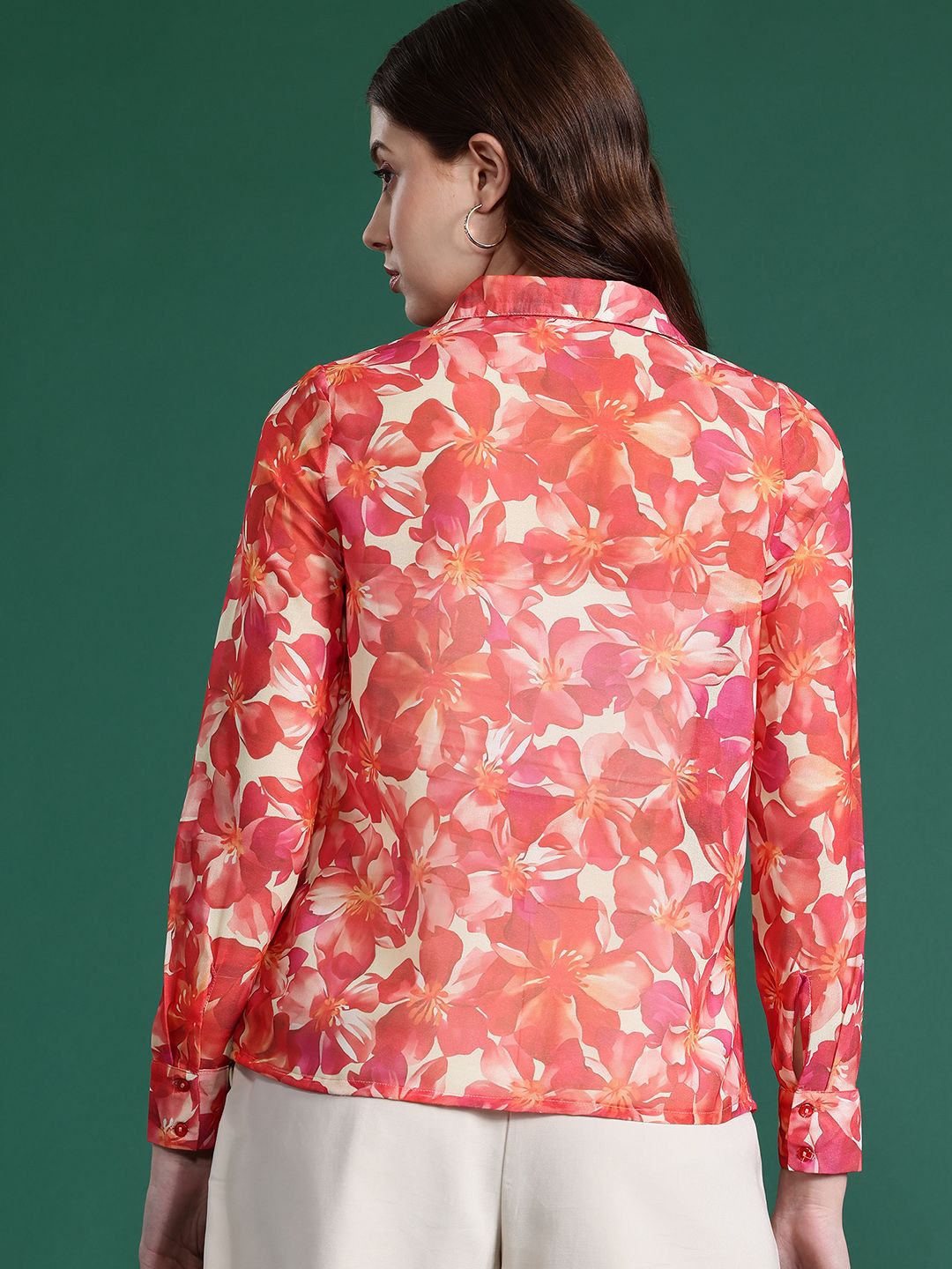 DressBerry Semi Sheer Printed Casual Shirt
