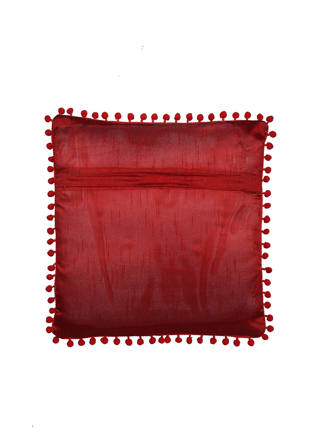 HOSTA HOMES Set of 5 Red Solid Square Velvet Cushion Covers