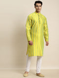 SOJANYA Lelaki Sutera Blend Motif Etnik Sulam Kurta