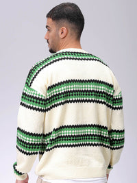 The Indian Garage Co Men Striped Pullover Sweaters