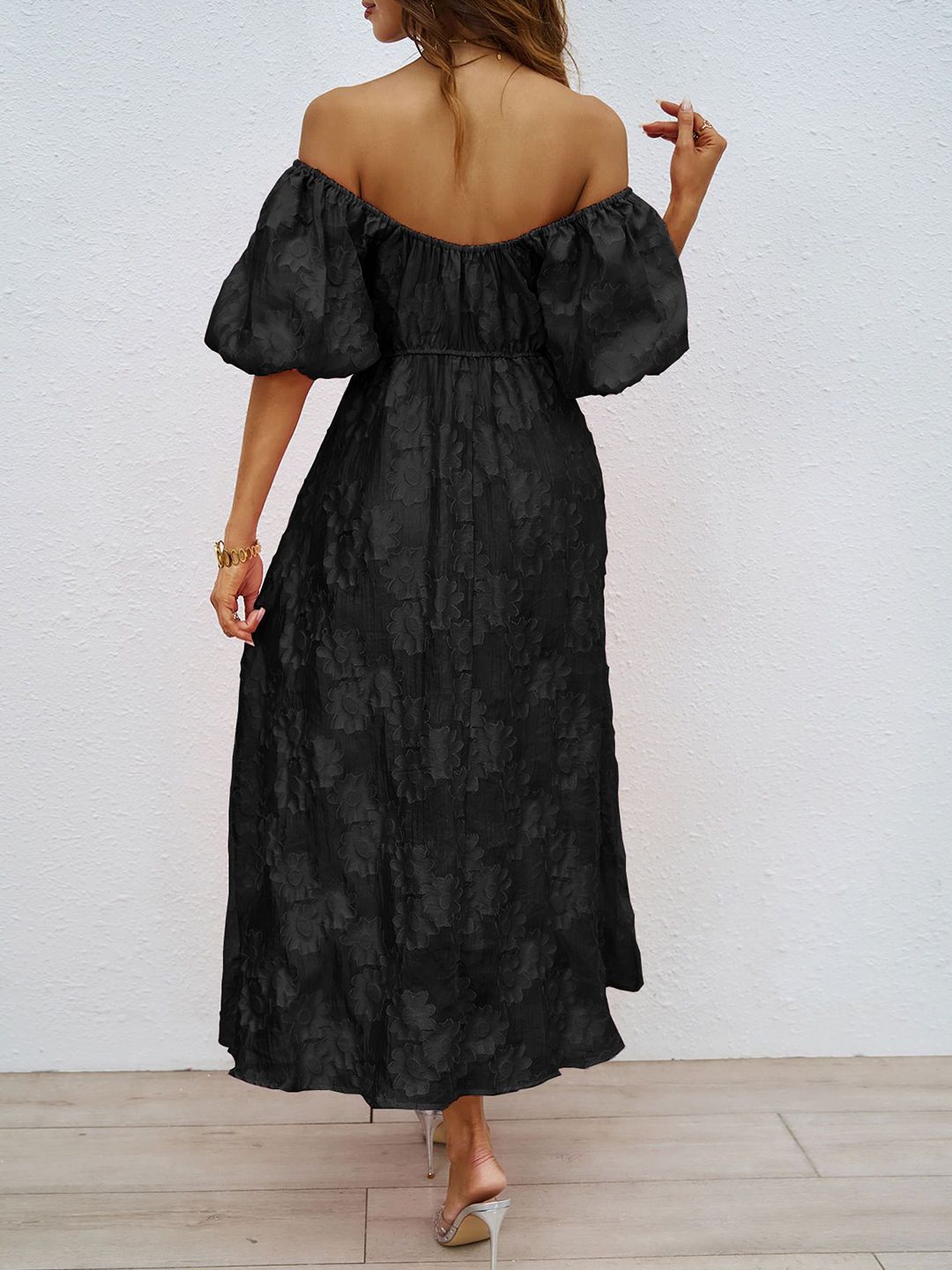 Semua Mengenai Anda Wanita Reka Bentuk Diri Sendiri Lengan Sleeve Fit & Flare Midi Dress