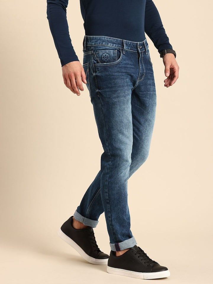 Being Human Men Slim Fit Heavy Fade Stretchable Jeans