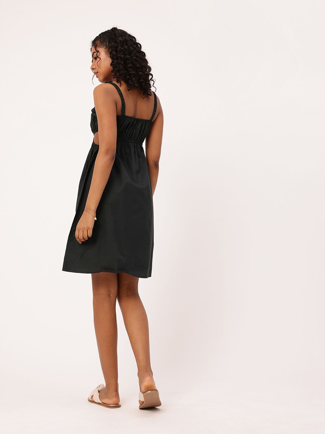 DressBerry Dramatic Midriff Cut-Out A-Line Dress