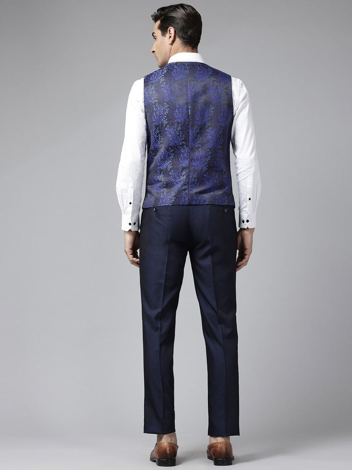 Park Avenue Men Self Design Super Slim Fit Single-Breasted 3-Piece Party Suit