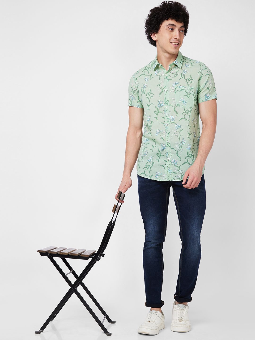 SPYKAR Floral Printed Cotton Shirt