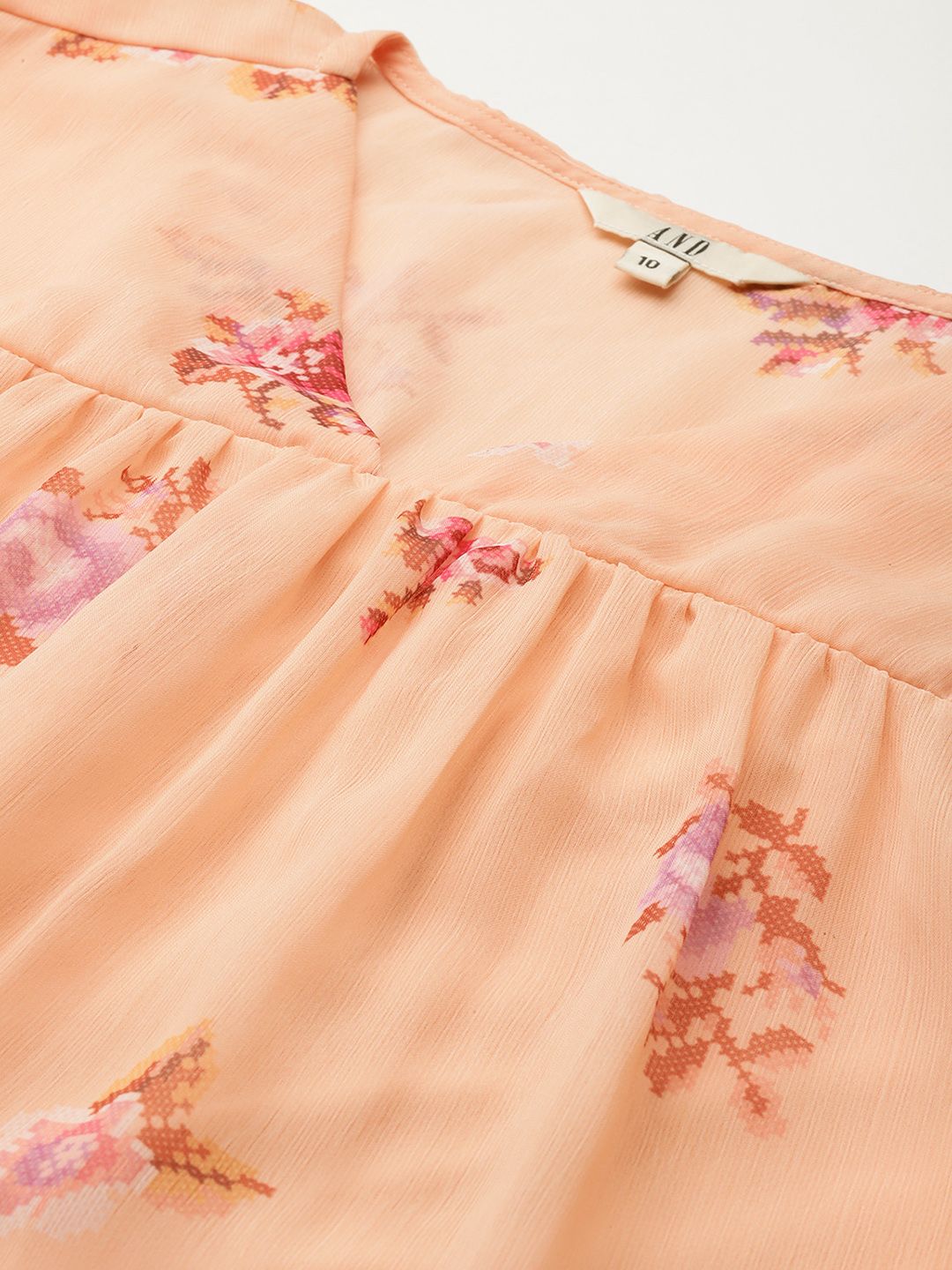 AND Floral Print Puff Sleeve Top