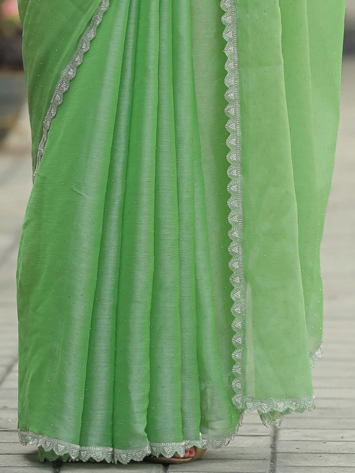 Saree mall Embellished Beads and Stones Organza Sarees