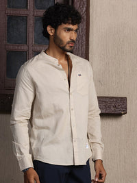 Thomas Scott Premium Cotton Linen Slim Fit Opaque Casual Shirt