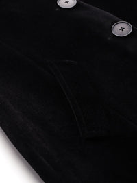 Semua Mengenai Anda Velvet Finish Stand Collar Longline Overcoat