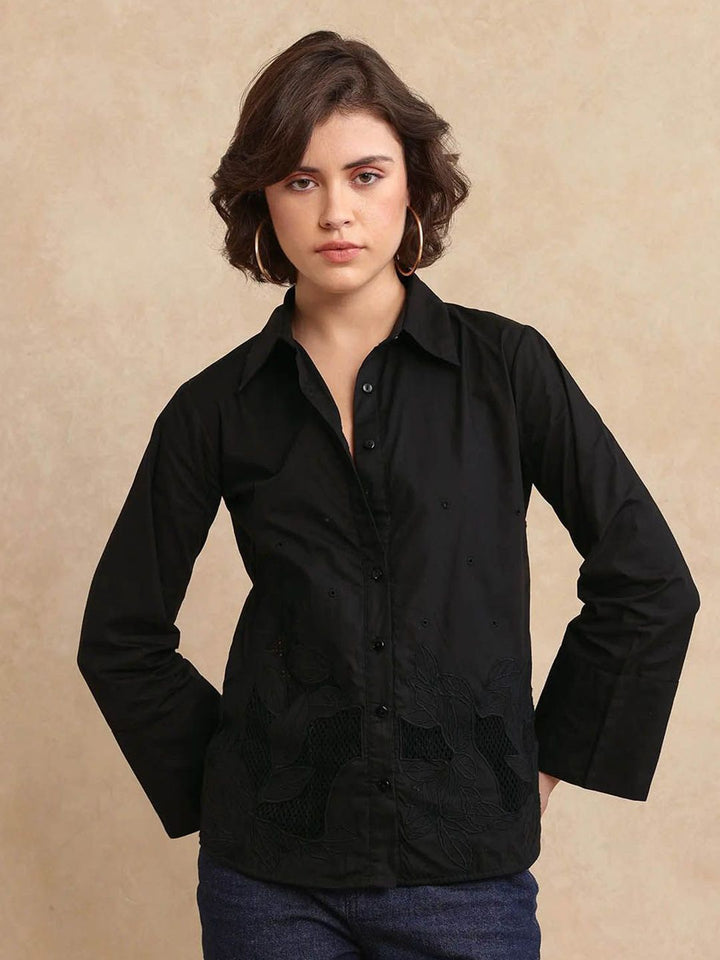 Rareism Women Cotton Shirt Style Top