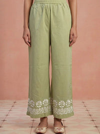 House of Chikankari Women Regular Chikankari Kurta with Trousers