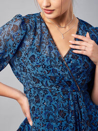 Antheaa Floral Printed V-Neck Tunic With Trousers Co-Ords