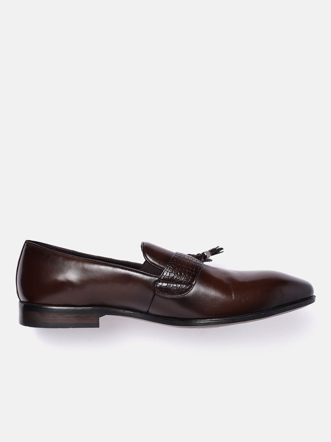 House of Pataudi Men Slip-On Formal Shoes With Tassel Detailing