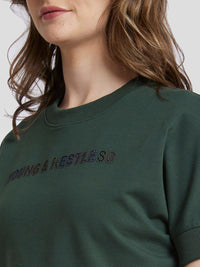 SPYKAR Printed Regular FIt Round Neck Crop Sweatshirt