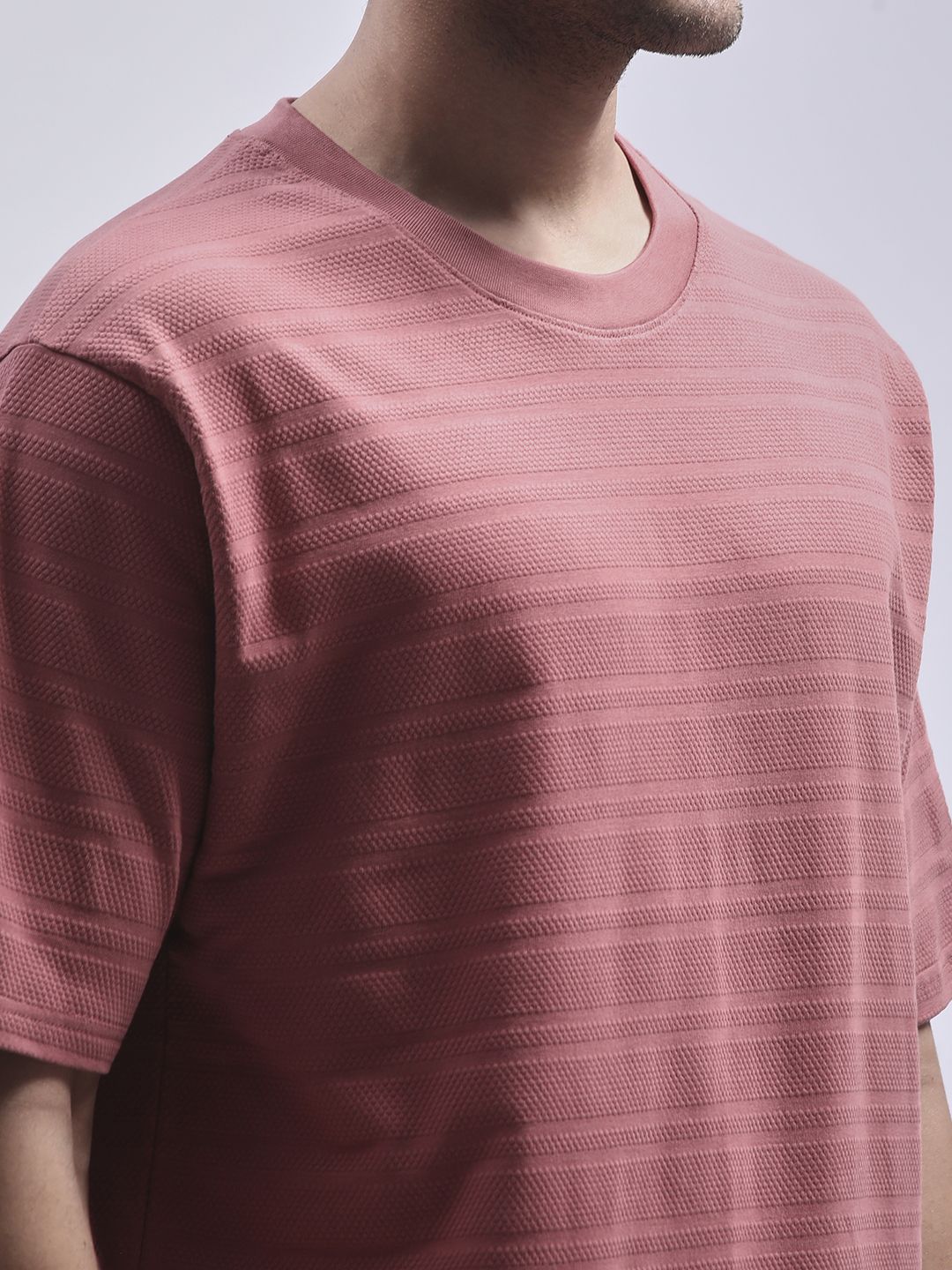 DILLINGER Men Round Neck Solid Oversized Pure Cotton T-shirt