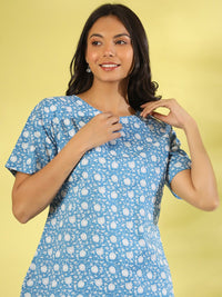 SANSKRUTIHOMES Women Printed Pure Cotton Night suit