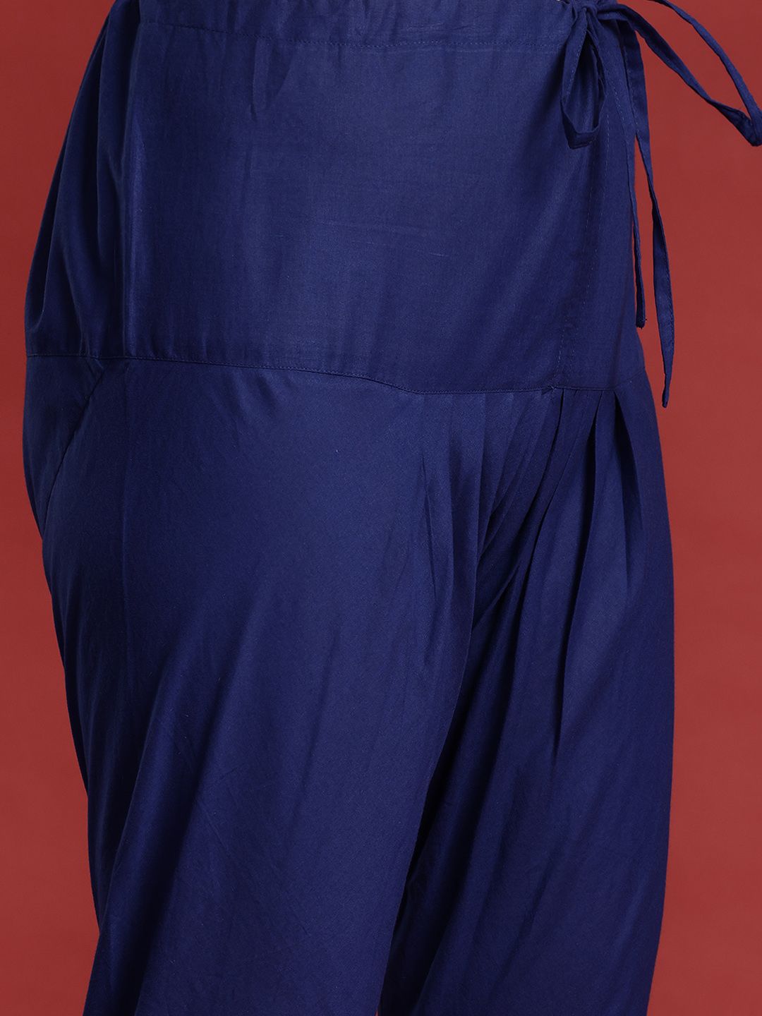 Anouk X Kaarkhana Floral Printed Pleated Pure Cotton Kurta with Churidar & Dupatta