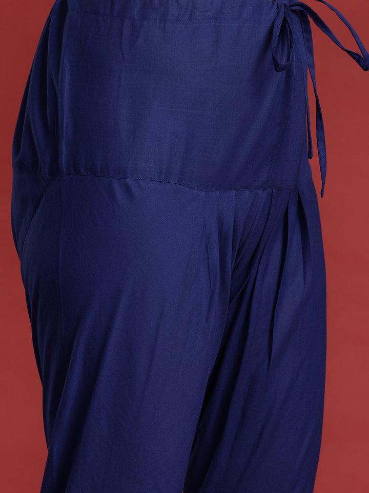 Anouk X Kaarkhana Floral Printed Pleated Pure Cotton Kurta with Churidar & Dupatta