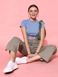 STREET 9 Classy Blue Solid Top