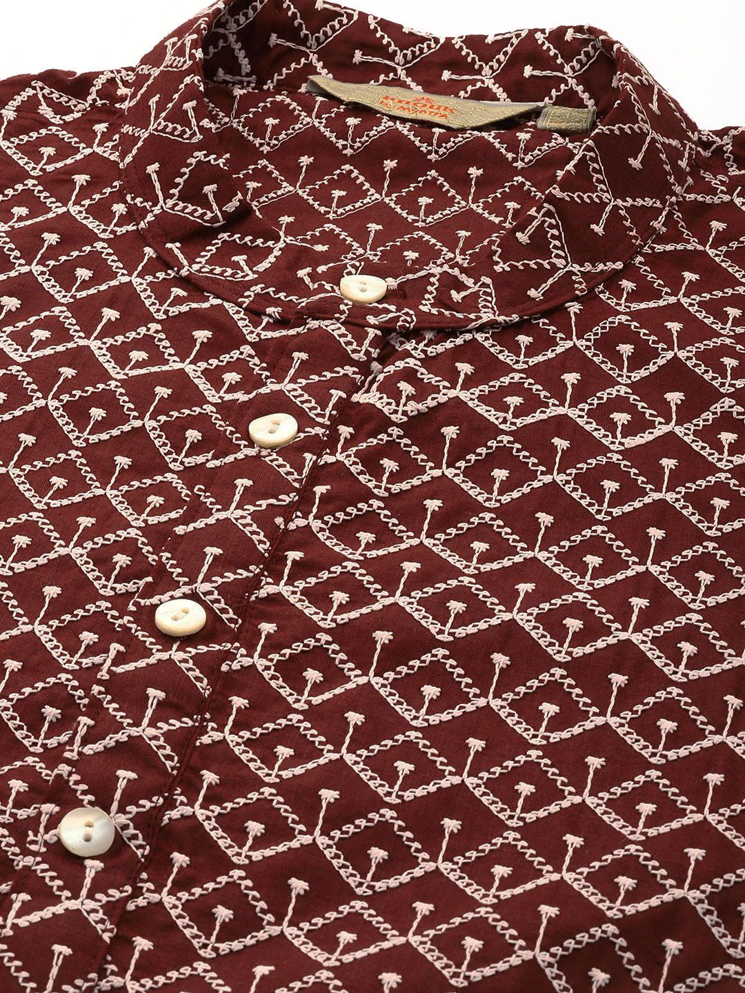 Anouk Embroidered Chikankari Kurta With Pyjamas