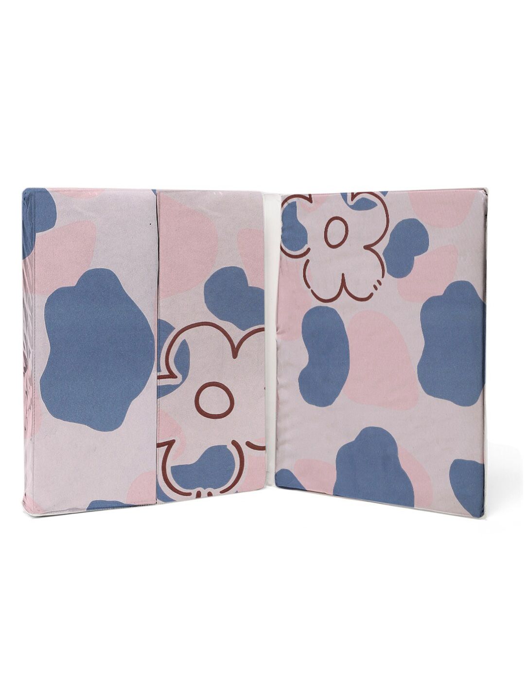 KLOTTHE Pink Floral Polycotton 300 TC Fitted King Fine Bedsheet with 2 Pillow Covers-96 x 89 inches