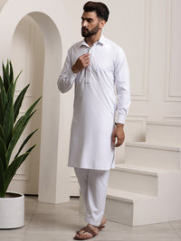 SOJANYA Shirt Collar Pure Cotton Pathani Kurta With Salwar