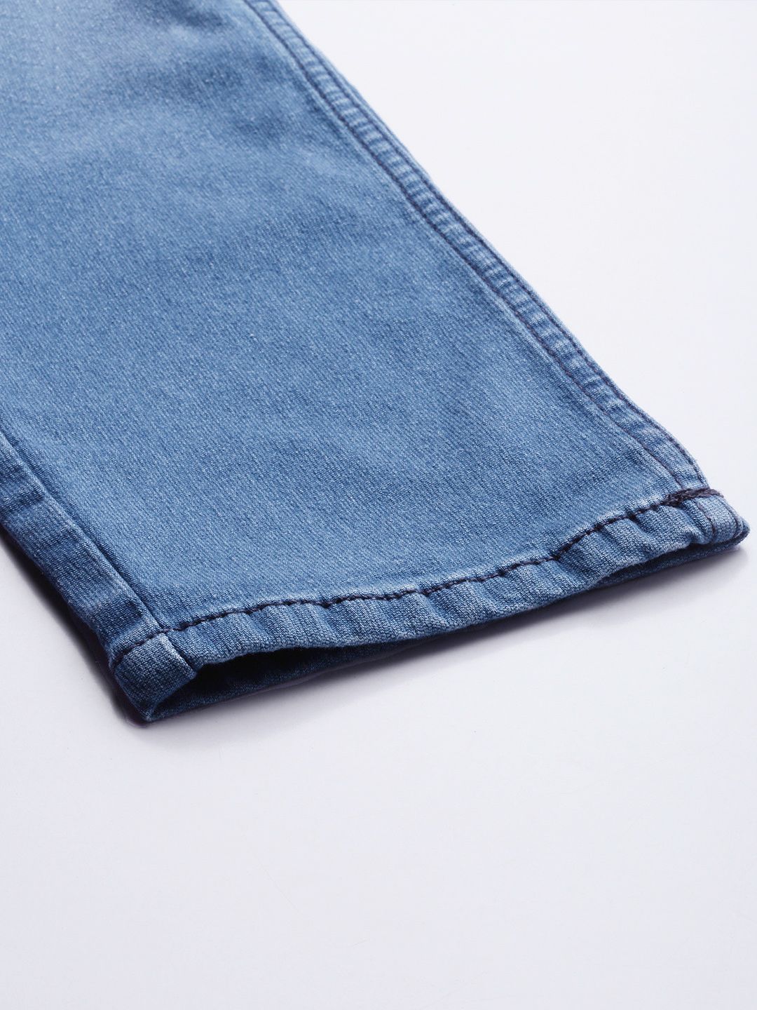 The Indian Garage Co Men Blue Slim Fit Mildly Distressed Light Fade Stretchable Jeans