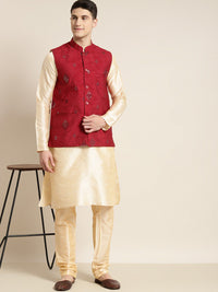 SOJANYA Manadrin Collar Kurta with Pyjamas & Nehru Jacket