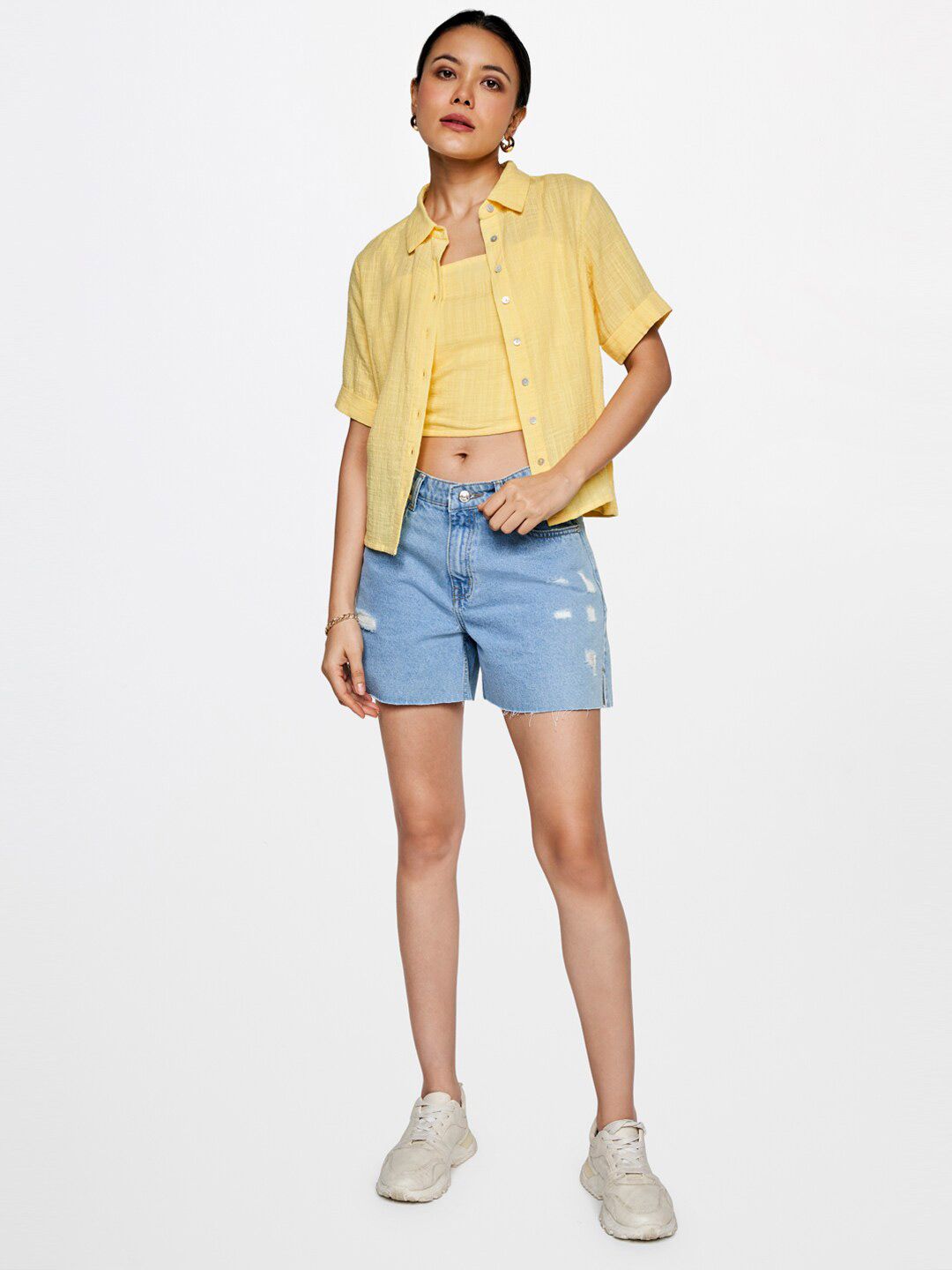 AND Short Sleeves Shirt Style Top