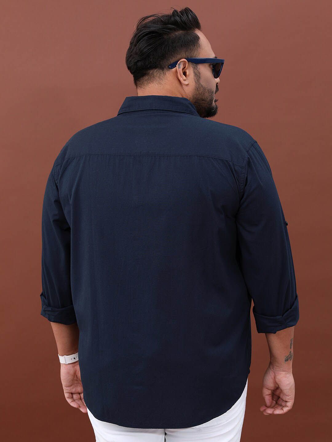 HIGHLANDER Plus Size Opaque Cotton Casual Shirt