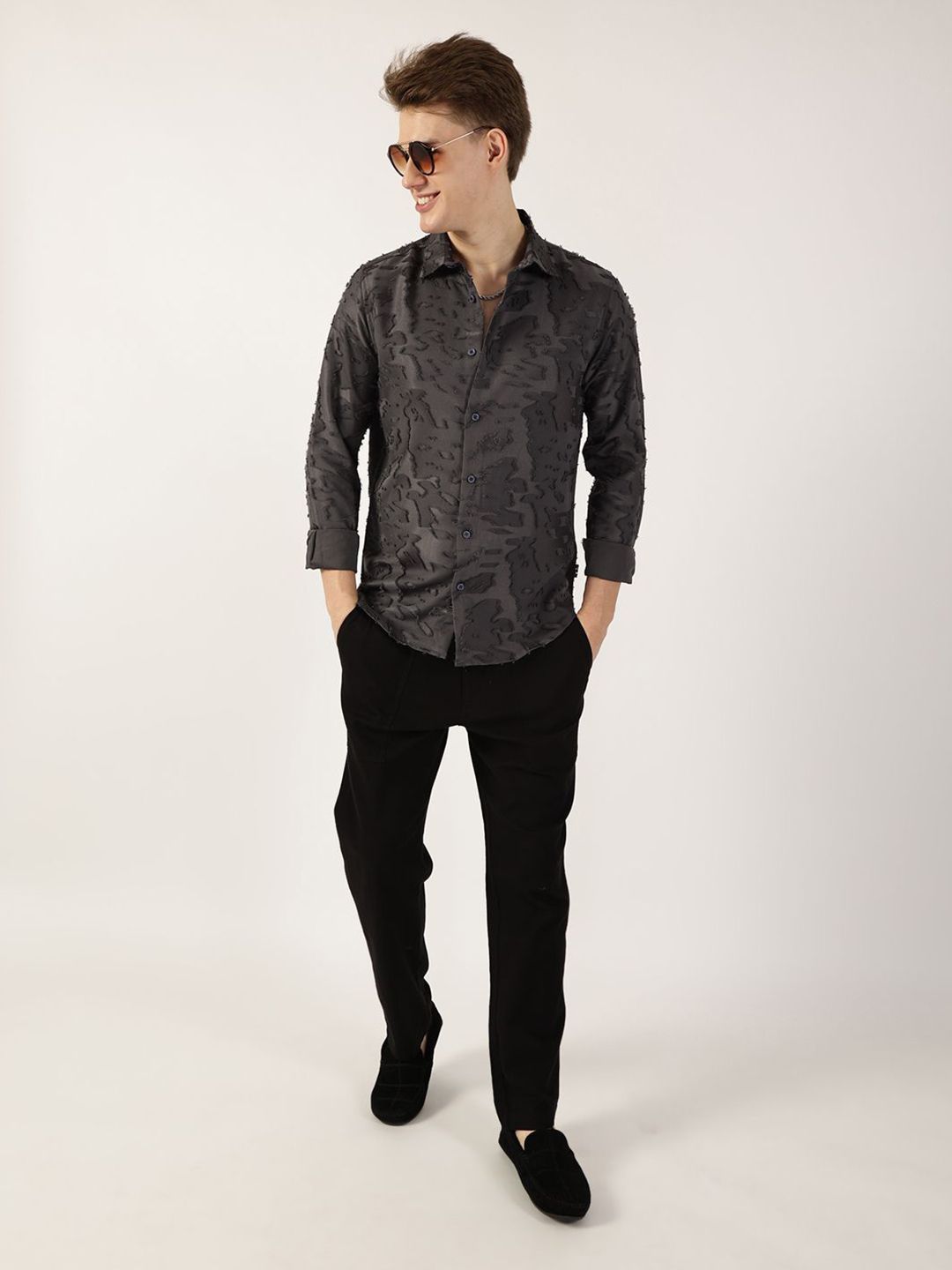 Thomas Scott Men Premium Slim Fit Opaque Casual Shirt
