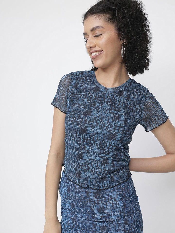DressBerry Trippy Threads Mesh Mania Crop Top