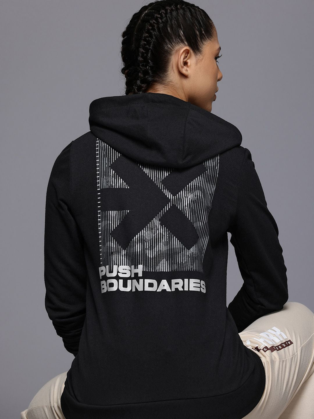 HRX by Hrithik Roshan Typography Print Hooded Sweatshirt