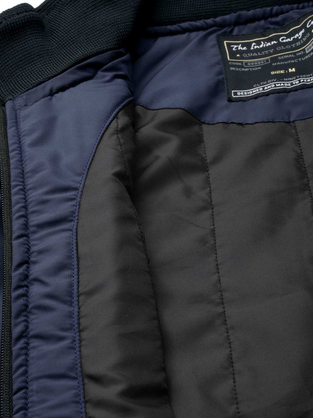 The Indian Garage Co Men Blue Solid Biker Jacket