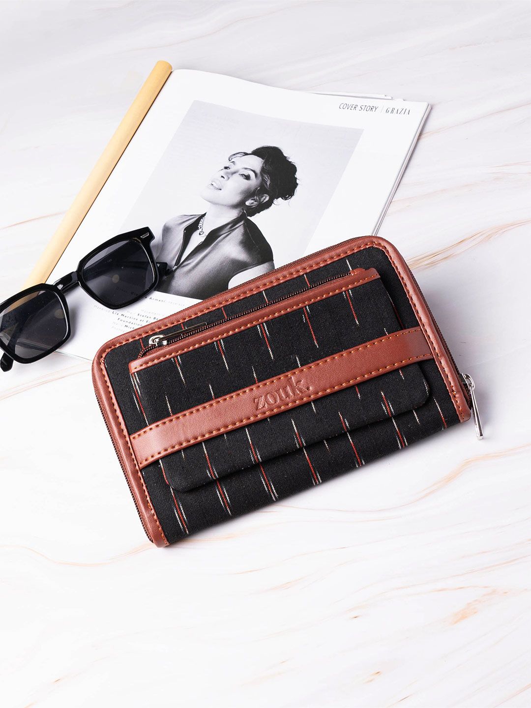 ZOUK Women Printed Zip Around Wallet