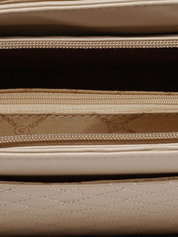 Lino Perros Beige Quilted Handheld Bag