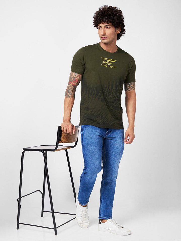 Spykar Typography dicetak t-shirt Slim Fit