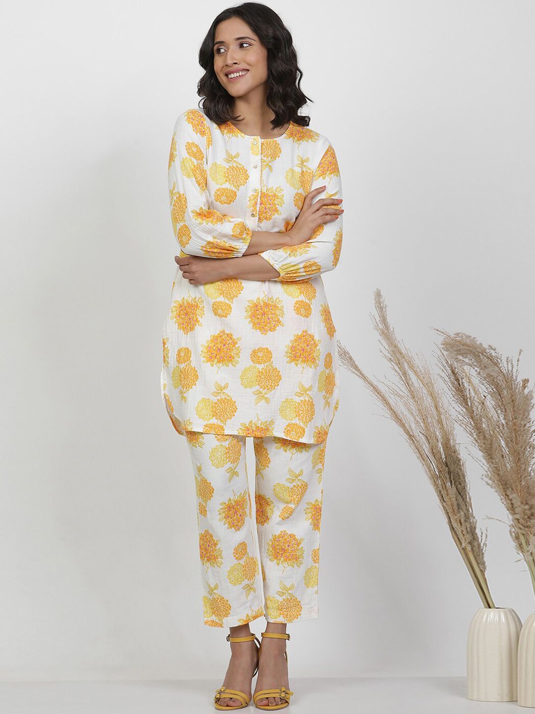 W Floral Print Cotton Pure Cotton A-Line Co-Ords