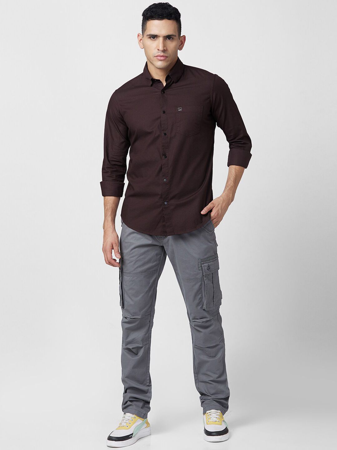 SPYKAR Slim Fit Opaque Cotton Casual Shirt