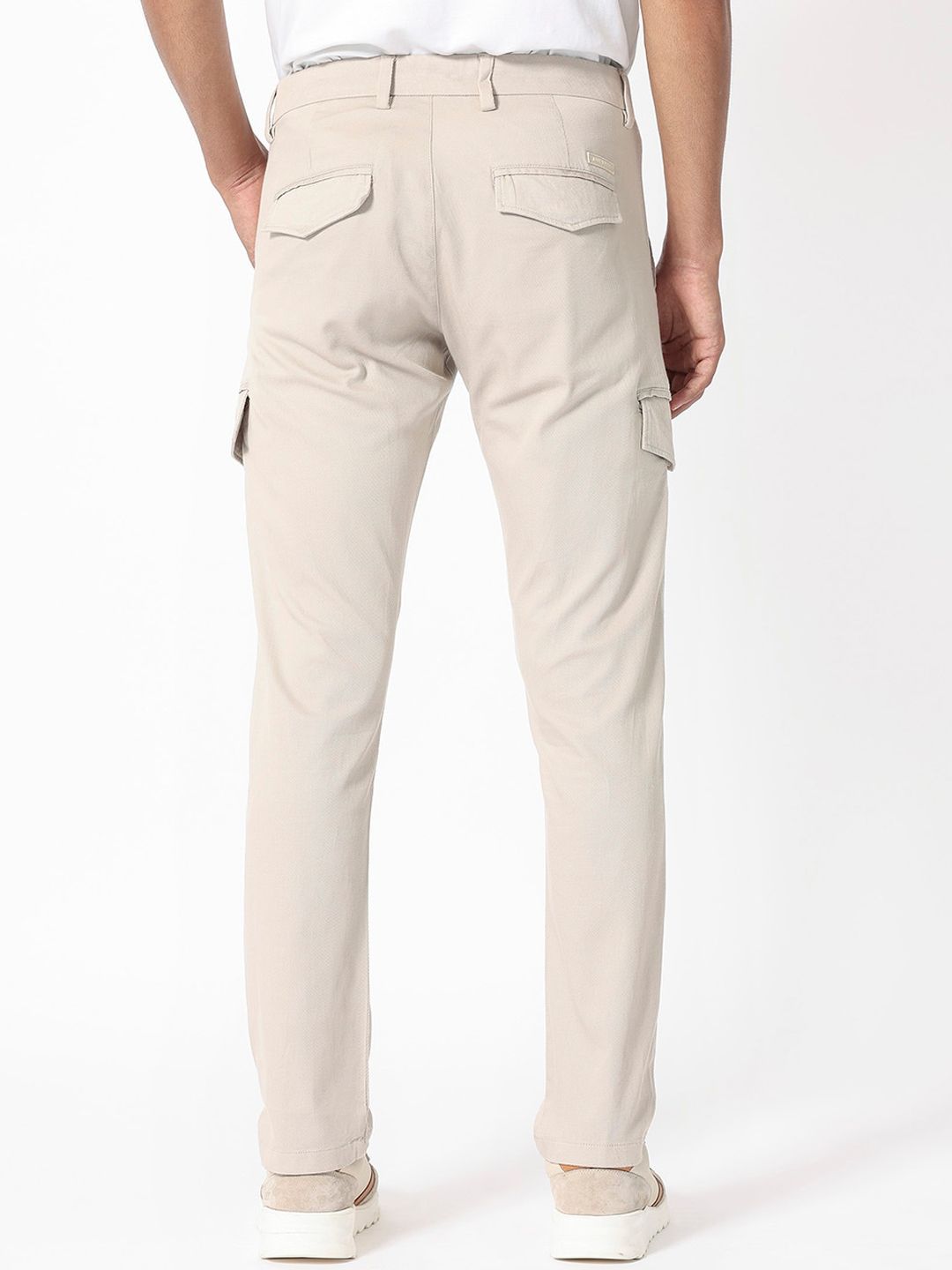 RARE RABBIT Men Curo Slim Fit Mid-Rise Plain Cotton Trouser