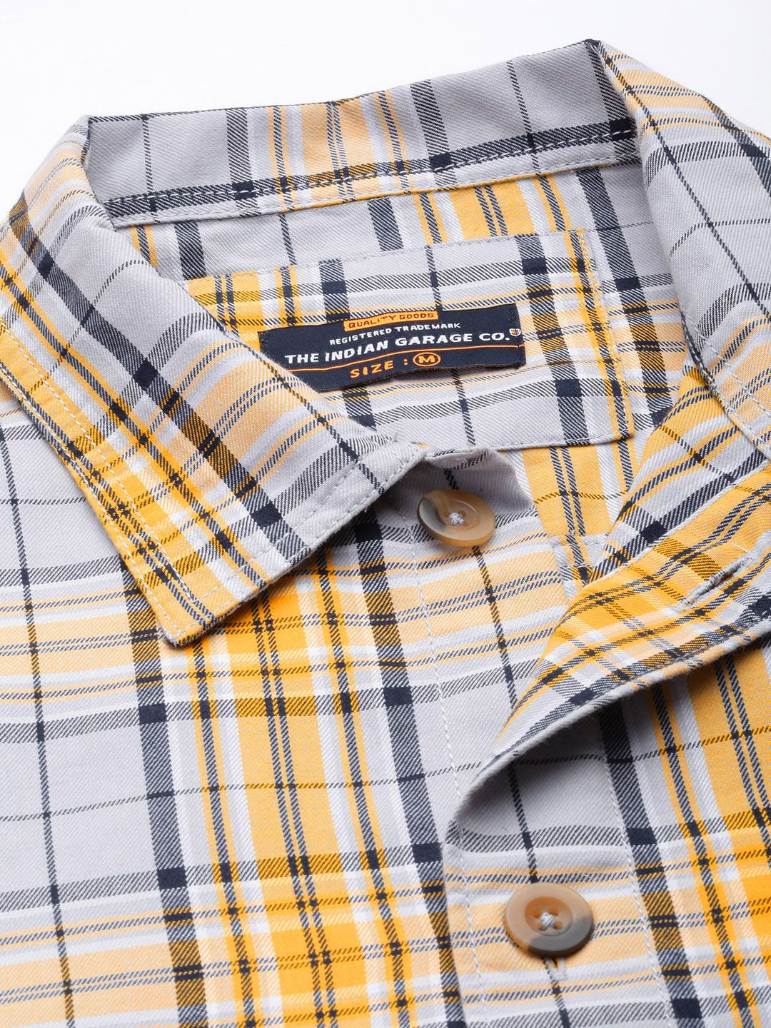 The Indian Garage Co Tartan Checked Pure Cotton Casual Shirt