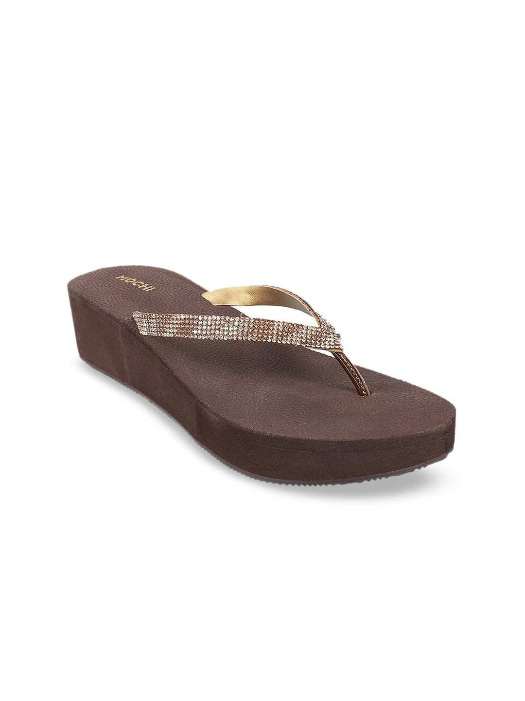 Mochi Embellished Open Toe Wedges