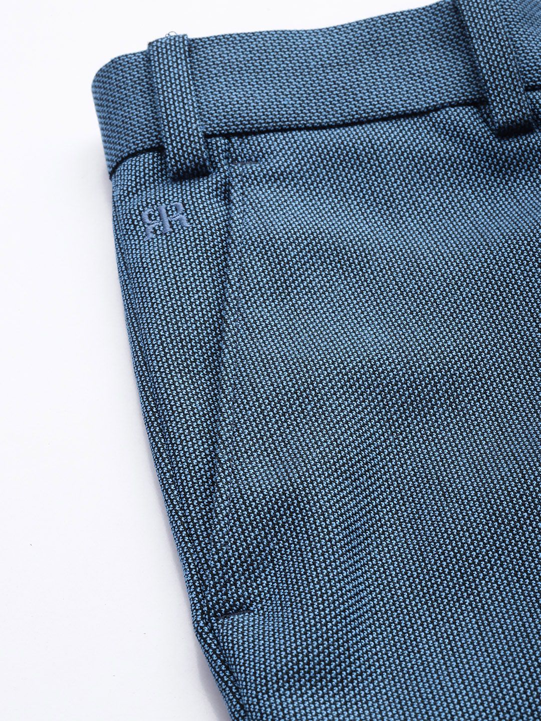 Raymond Men Self Design Textured Slim Fit Formal Trousers