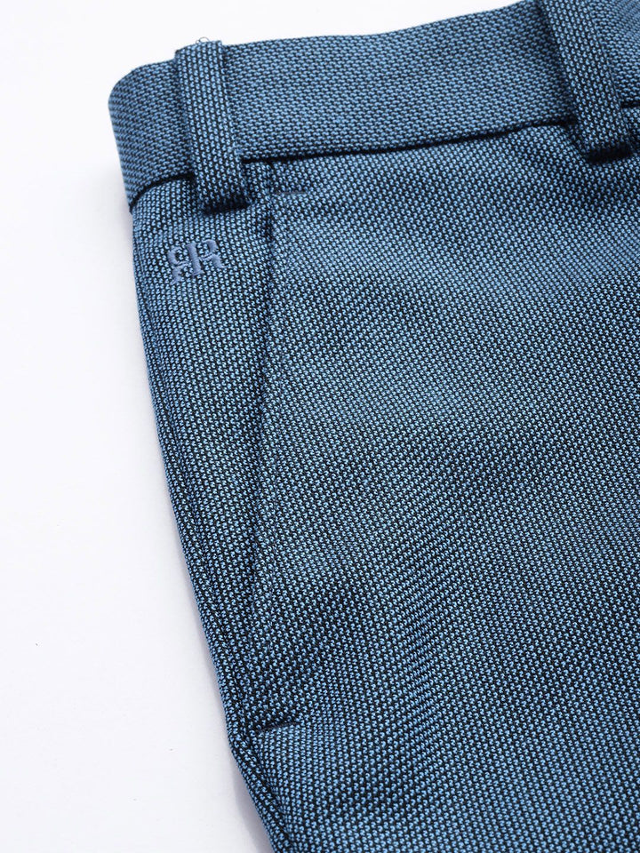 Raymond Men Self Design Textured Slim Fit Formal Trousers