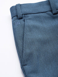Raymond Men Self Design Textured Slim Fit Formal Trousers